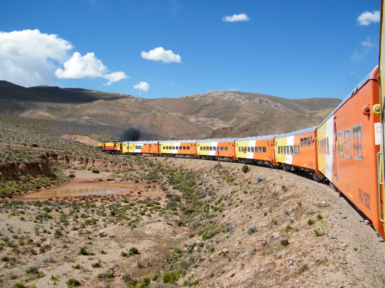 The Train to the clouds crossing a high-altitude viaduct in Salta