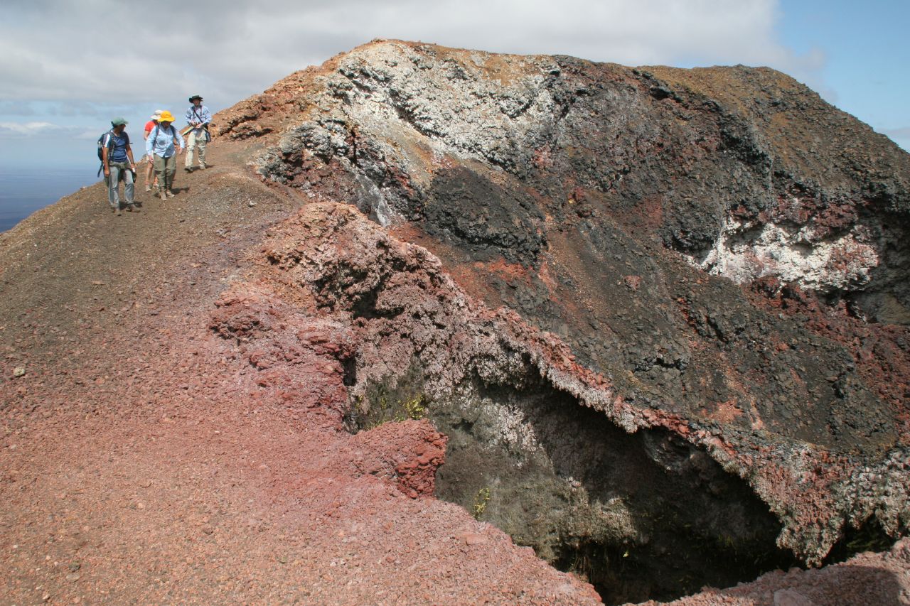 Adventure hike across lava rocks on Galapagos tours